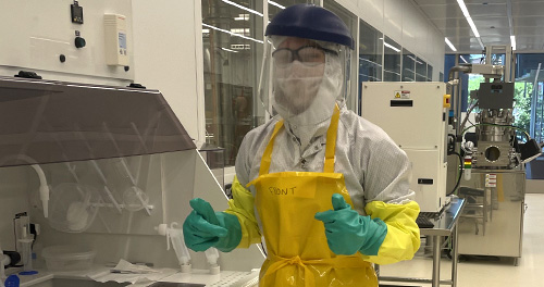 worked on developing a process to move Gallium Nitride (GaN) High Electron Mobility Transistors (HEMTs) transistors from the wafer they are fabricated on to a new wafer.